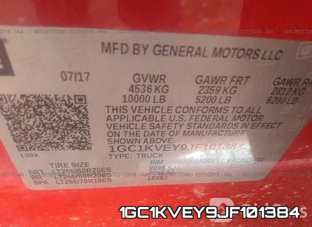 1GC1KVEY9JF101384 фото 10
