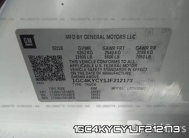 1GC4KYCY1JF212173 фото 10