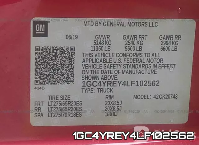 1GC4YREY4LF102562 фото 10