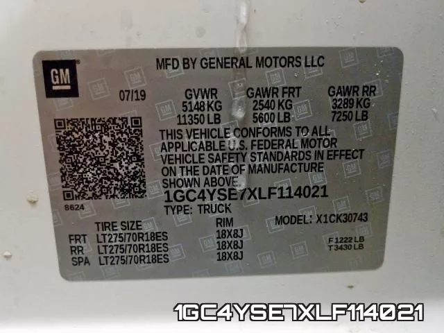 1GC4YSE7XLF114021 фото 2