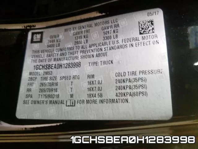 1GCHSBEA0H1283998 фото 2