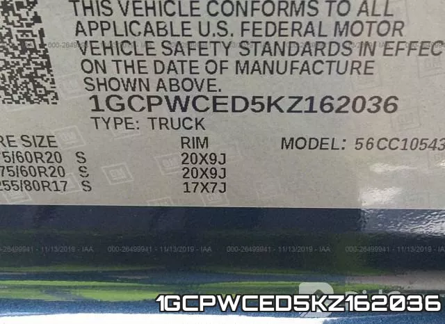 1GCPWCED5KZ162036 фото 10