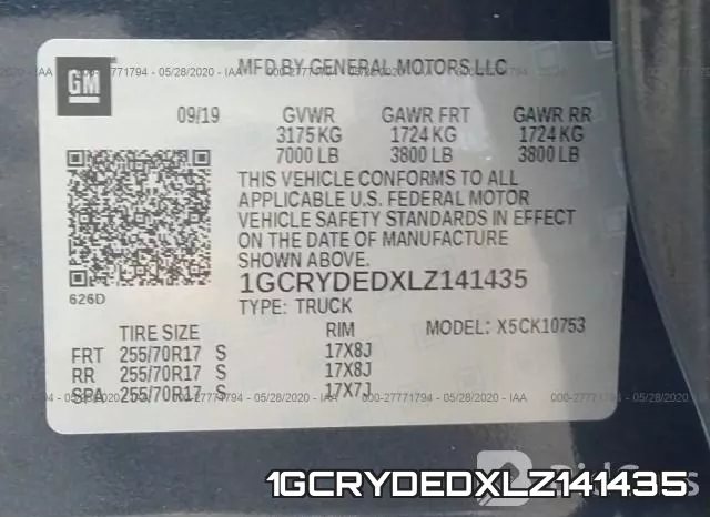 1GCRYDEDXLZ141435 фото 10