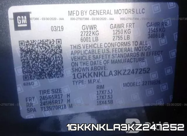 1GKKNKLA3KZ247252 фото 10