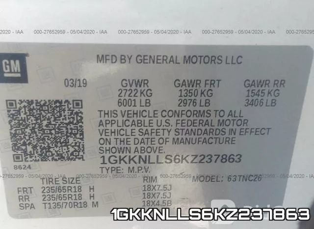 1GKKNLLS6KZ237863 фото 10