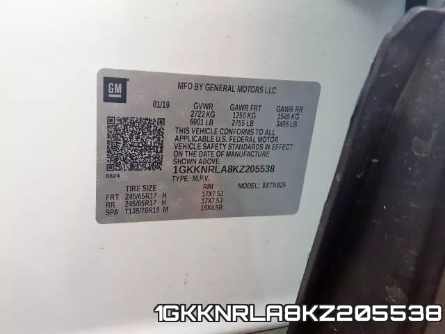 1GKKNRLA8KZ205538 фото 2