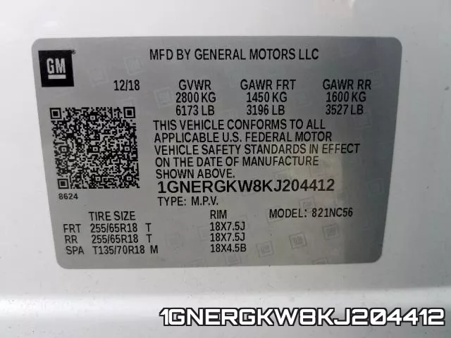 1GNERGKW8KJ204412 фото 2