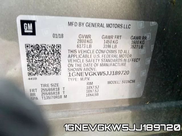 1GNEVGKW5JJ189720 фото 2