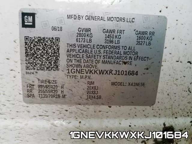 1GNEVKKWXKJ101684 фото 2