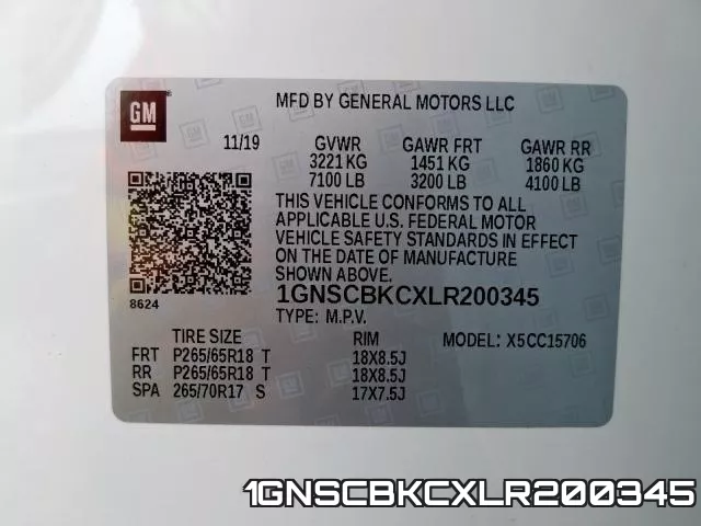 1GNSCBKCXLR200345 фото 2
