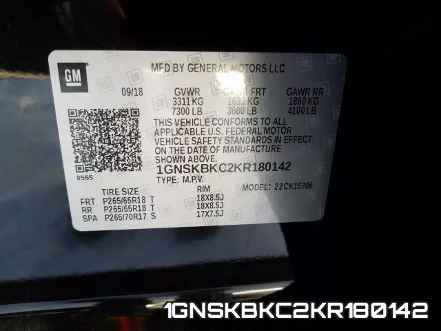1GNSKBKC2KR180142 фото 2