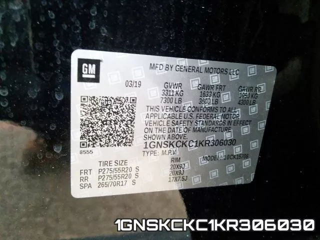 1GNSKCKC1KR306030 фото 2