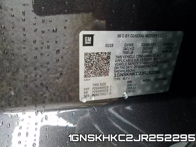 1GNSKHKC2JR252295 фото 2