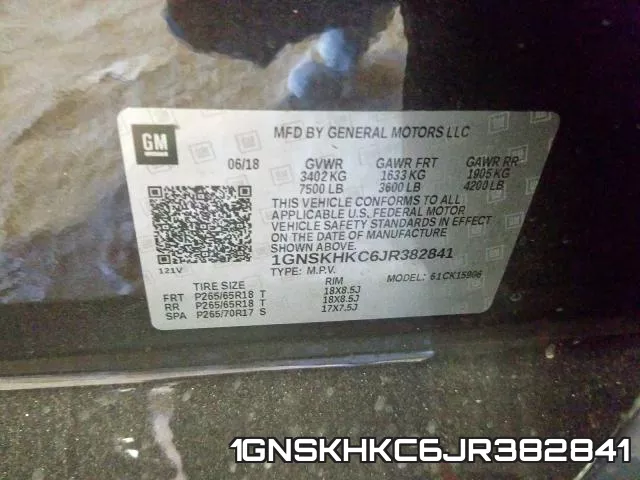 1GNSKHKC6JR382841 фото 2