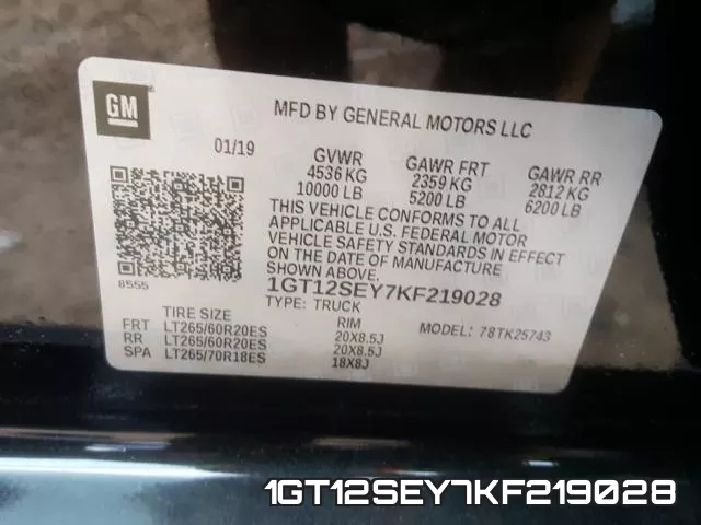 1GT12SEY7KF219028 фото 2