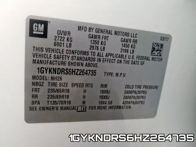 1GYKNDRS6HZ264735 фото 2