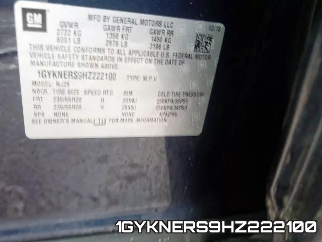 1GYKNERS9HZ222100 фото 2