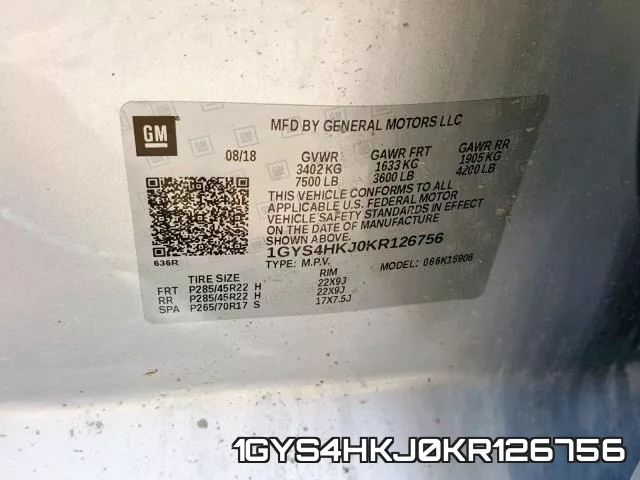 1GYS4HKJ0KR126756 фото 2