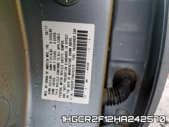 1HGCR2F12HA242570 фото 2