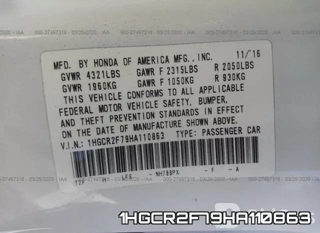 1HGCR2F79HA110863 фото 10