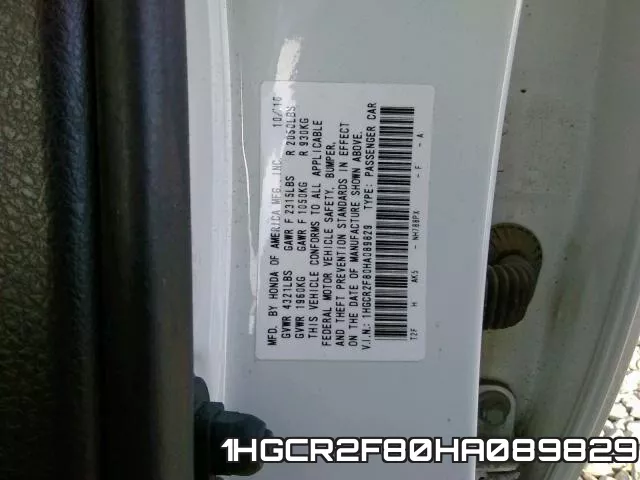 1HGCR2F80HA089829 фото 2