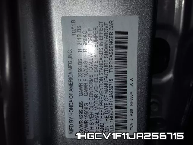 1HGCV1F11JA256715 фото 2