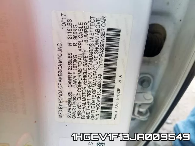 1HGCV1F13JA009549 фото 2