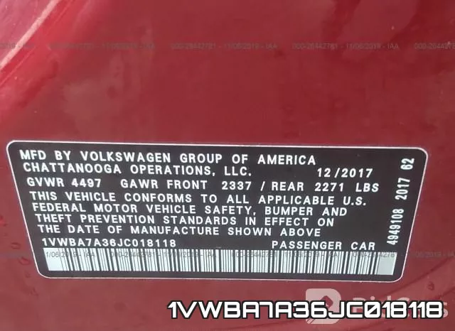 1VWBA7A36JC018118 фото 10