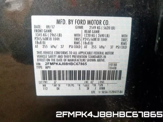 2FMPK4J88HBC67865 фото 2