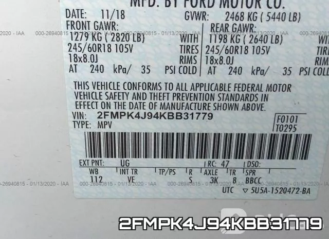 2FMPK4J94KBB31779 фото 10