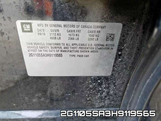 2G1105SA3H9119565 фото 2