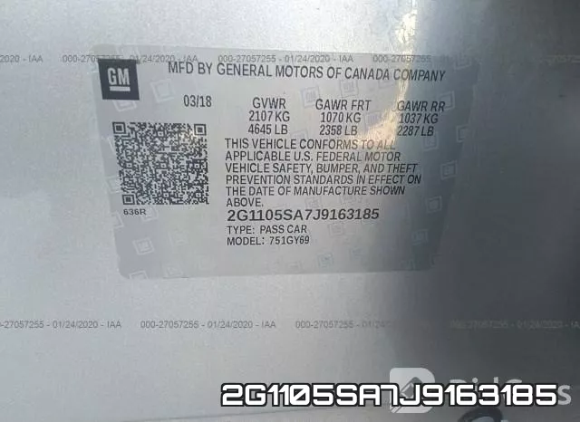 2G1105SA7J9163185 фото 10