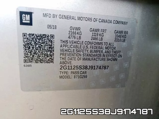 2G1125S38J9174787 фото 2