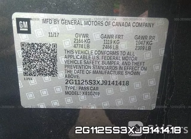 2G1125S3XJ9141418 фото 10
