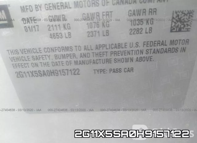 2G11X5SA0H9157122 фото 10