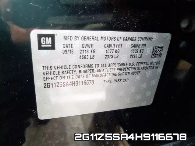2G11Z5SA4H9116678 фото 2