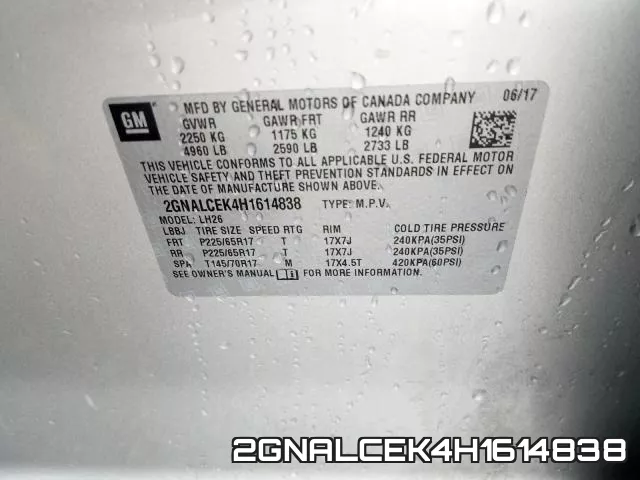 2GNALCEK4H1614838 фото 2