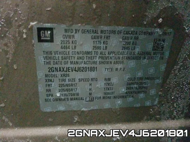 2GNAXJEV4J6201801 фото 2