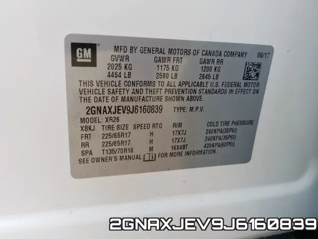 2GNAXJEV9J6160839 фото 2