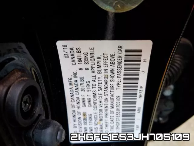 2HGFC1E53JH705109 фото 2