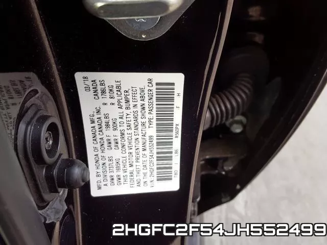 2HGFC2F54JH552499 фото 2