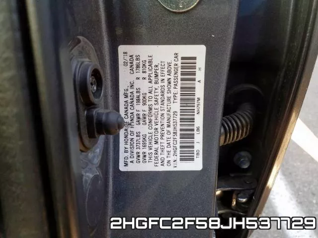 2HGFC2F58JH537729 фото 2