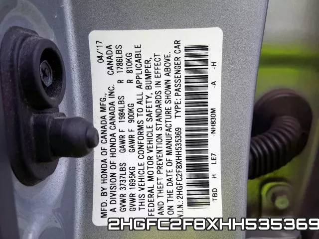 2HGFC2F8XHH535369 фото 2