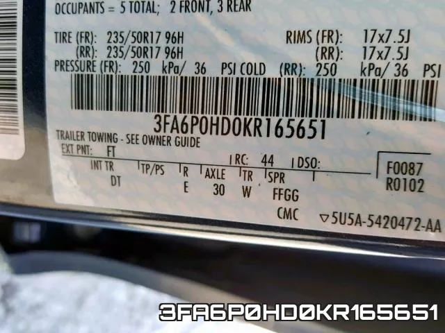 3FA6P0HD0KR165651 фото 2