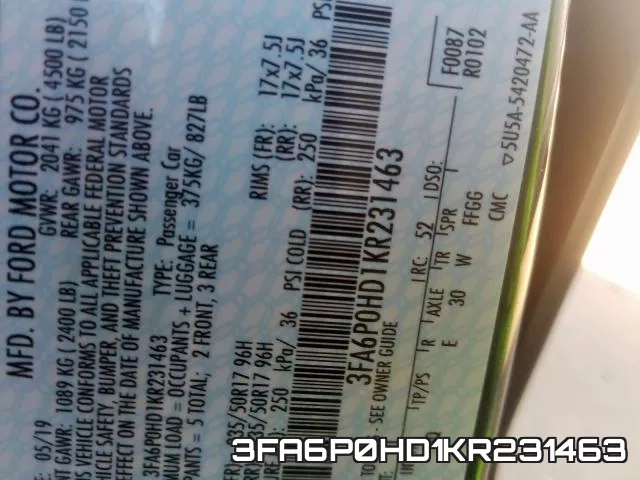 3FA6P0HD1KR231463 фото 2