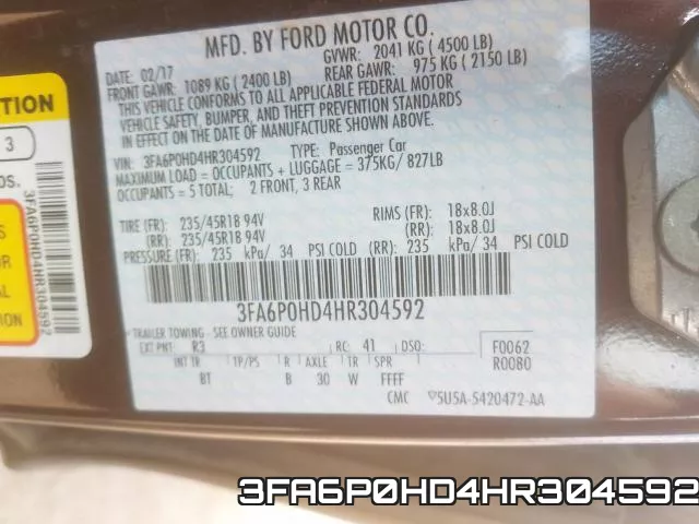 3FA6P0HD4HR304592 фото 2