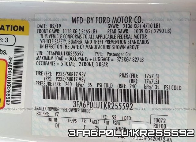 3FA6P0LU1KR255592 фото 10