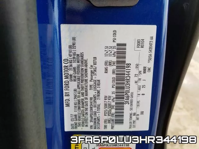 3FA6P0LU3HR344198 фото 2