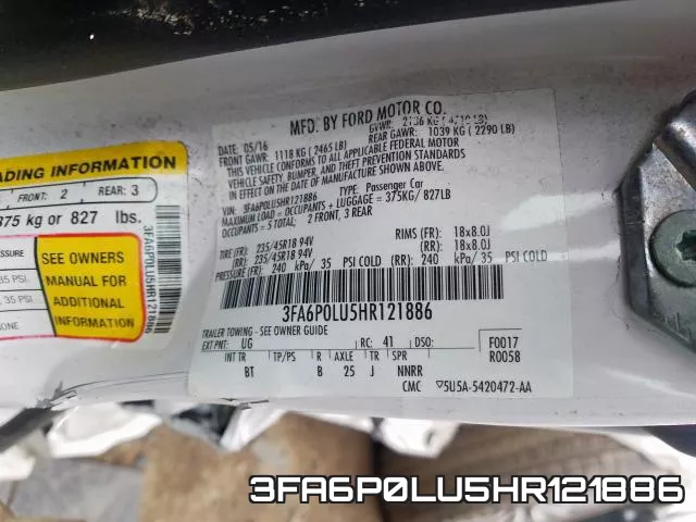 3FA6P0LU5HR121886 фото 2