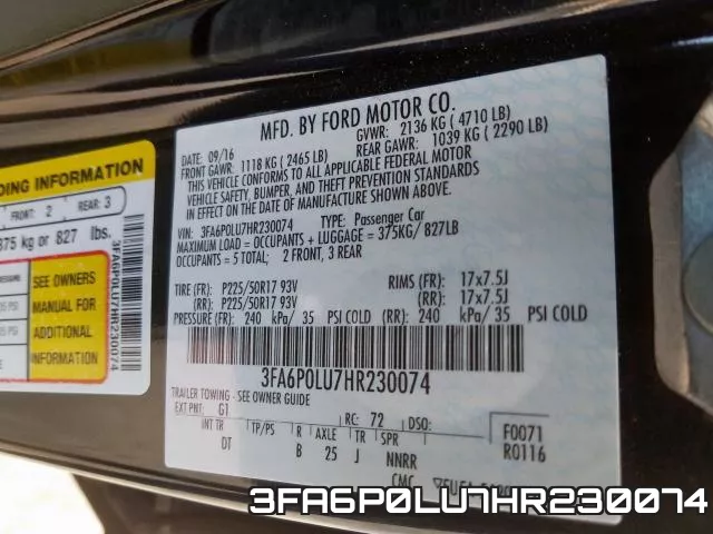 3FA6P0LU7HR230074 фото 2
